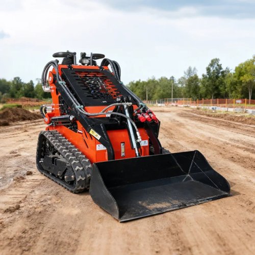 Mini Skid Steer Loader Track CE/EPA Euro 5 – Loader Taman dengan Auger, Bucket, Snow Plow & Trencher