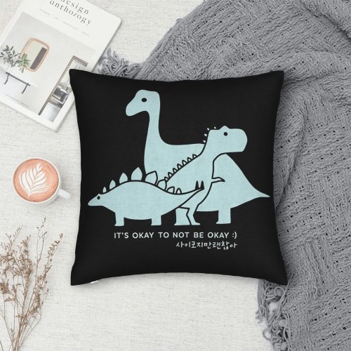 It’s Okay to Not Be Okay Cartoon Kawaii Pillow Cover for Sofa Couch Bed Living Room Pillowcase