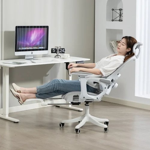 Sedia gaming ergonomica con supporto lombare, sedia da scrivania reclinabile per home office, imbottita