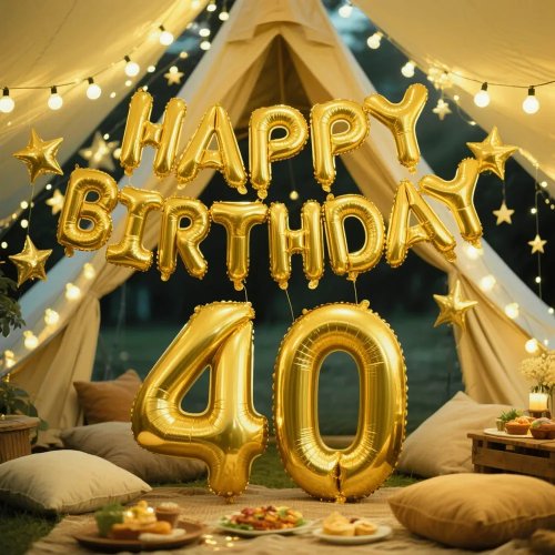 Bóng bay foil số vàng Happy Birthday trang trí tiệc người lớn 10 11 12 15 18 25 30 40 50 60