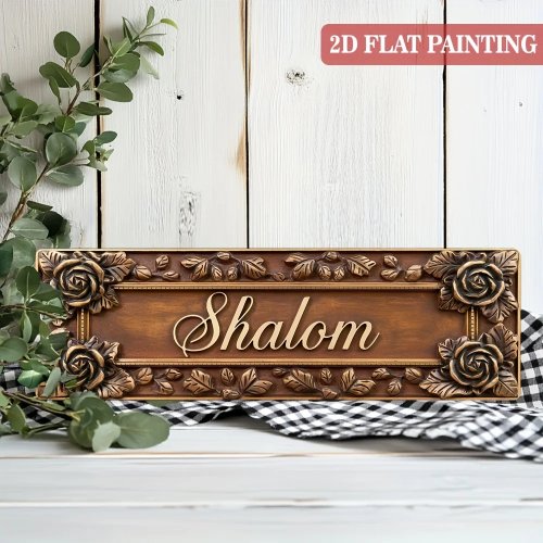 Hiasan Dinding Aluminium CIFBUY Vintage Shalom Blessing, Dekorasi Logam Anti Air & Anti Karat untuk Rumah, Dapur, Kantor, Taman