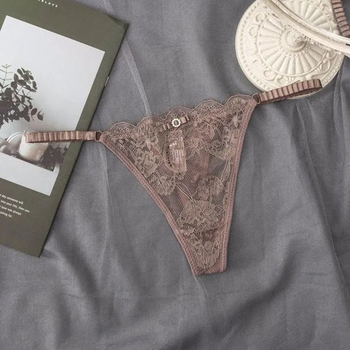Women's Sexy Lace Thong Cotton Crotch Panties Hollow Briefs G-String Underwear