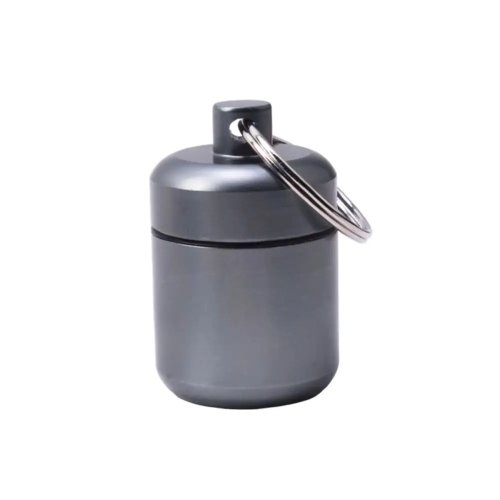 Tragbare Pillendose aus Aluminiumlegierung am Schlüsselanhänger – wasserdichte Mini-Aufbewahrungsbox für Reisen, Ohrstöpsel & Kleinteile