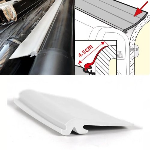 Regenrubber afdichting voor Fiamma F45/F70 caravan-/camperluifel – adapter voor gebogen wanden, per meter verkocht