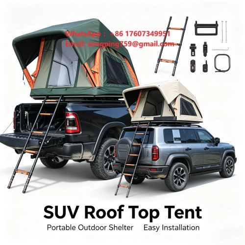 Tienda de techo inflable para SUV de exterior – Tejido Oxford, automática sin montaje, ligera, apertura rápida, impermeable y resistente al sol para acampar