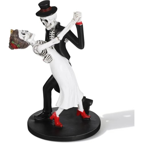 Romantyczna dekoracja biurka czaszka figurka, Dia de los Muertos para szkieletów statua, dekoracja na tort weselny