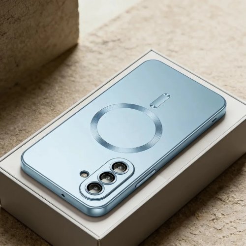 Funda Magsafe Metálica Delgada Suave TPU para Samsung Galaxy A57 A56 A55 A36 A35 A34 A26 A25 A17 A16 A07 A06 con Protección de Lente