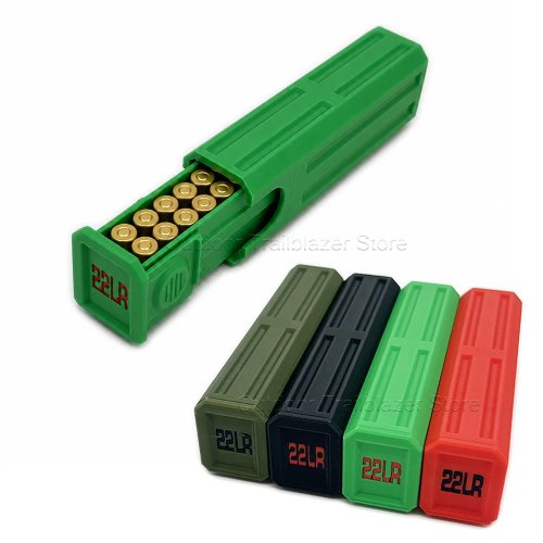 Tactical 30-Round Mini .22LR Ammo Box with Sliding Cover – Portable Lightweight Pocket Bullet Organizer, Hunting Accessories