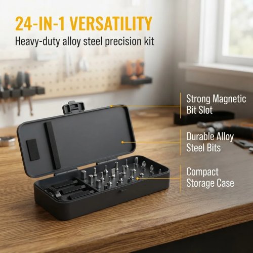 24 in 1 携帯ドライバービットセット、多規格S2鋼ビット、DIY電子機器修理用手工具セット