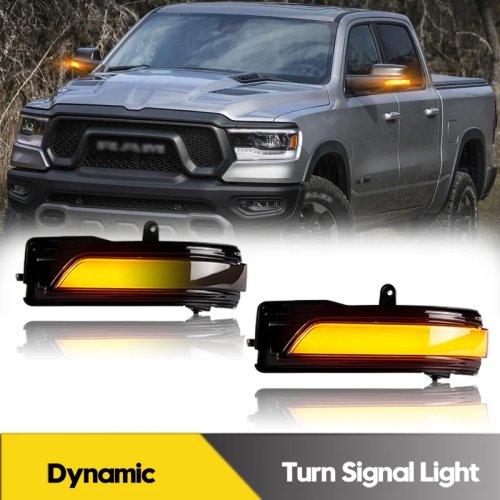 2개 LED 다이내믹 사이드 미러 방향지시등 닷지 램 1500 DT 2019-2023용 OEM 68402096AA