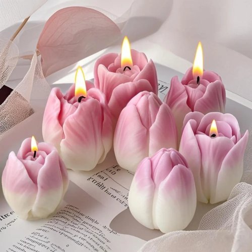 Stampo in silicone tulipano fai da te per candele, gesso, resina, cioccolato, caramelle, pasticceria