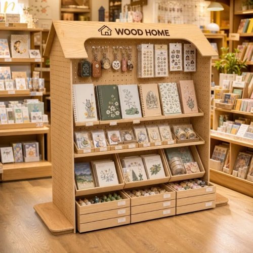 Vitrine de luxe nordique en contreplaqué marin, étagère de rangement multi-niveaux, mobilier de bureau