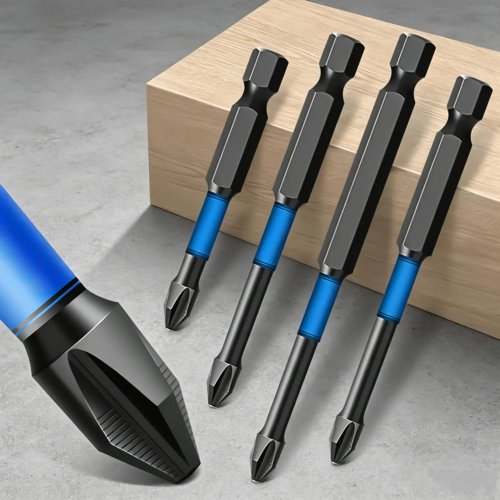 6-Piece Magnetic Phillips Drill Bit Set, Alloy Steel, Non-Slip, for Woodworking & Metalworking