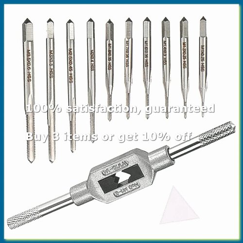طقم 10 صنابير دقيقة M1-M3.5 HSS ميني متري أداة قطع القلاووظ