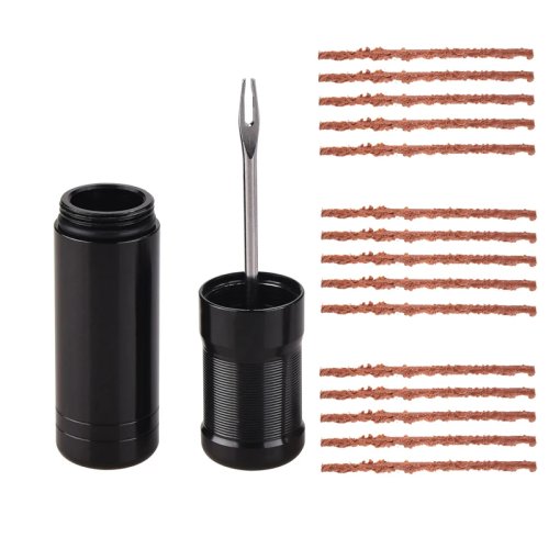 Kit riparazione copertoni tubeless bici – strisce bacon, tasselli slug e attrezzo di inserimento per riparare forature su bici da strada e MTB
