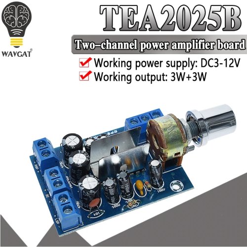 Mini wzmacniacz audio TEA2025B, stereo 2.0 kanałowy moduł wzmacniacza dla głośnika PC, 3W+3W, 5V 9V 12V, samochód