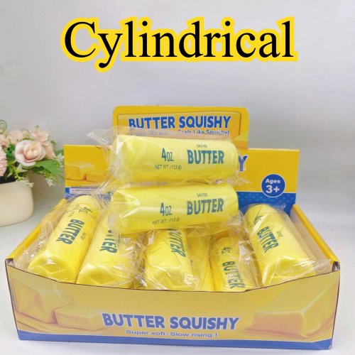 Cilindrische Boterstaaf Squishy Toy - Langzaam Omhoog Komend, Stressverlichting, Fidget