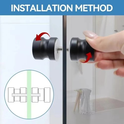 Maniglie in alluminio per porta doccia in vetro, maniglia a doppia faccia di ricambio, ferramenta resistente per porte scorrevoli