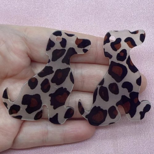 10 piezas Colgante Perro Manchas Leopardo Estilo Genial - Llavero DIY, Colgante Coche, Cadena Móvil, Colgante Bolso Accesorios