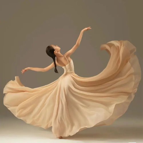 Falda de baile clásico 720° elegante y de gran vuelo, estilo chino para mujer, ropa de actuación de danza Xinjiang y square dance