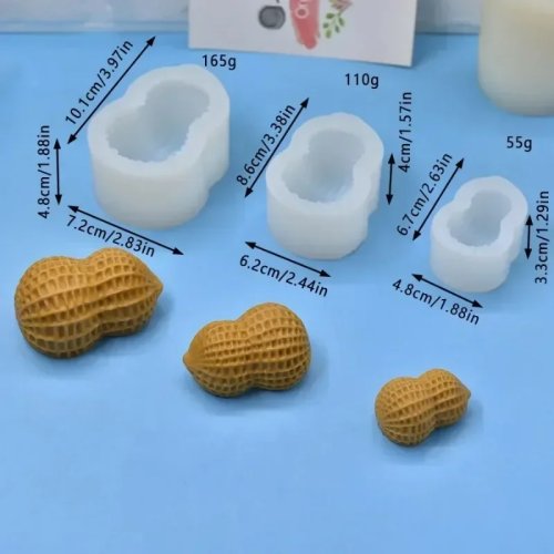 Simulierte Erdnuss Silikonform für DIY Kerzen, Seife, Gips & Harz