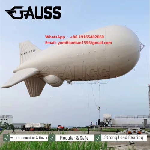 Khí cầu zeppelin heli RC lớn 22m tùy chỉnh chuyên nghiệp để chụp ảnh trên không, khí cầu bay neo