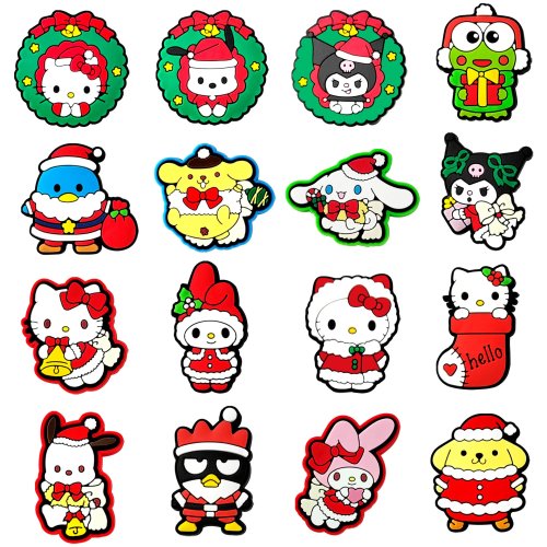 Mesuca Kerst Cartoon Schoen Charms – DIY Bloem Schoen Gespen, Verwijderbare Zachte Rubber Tuinschoenen Accessoires