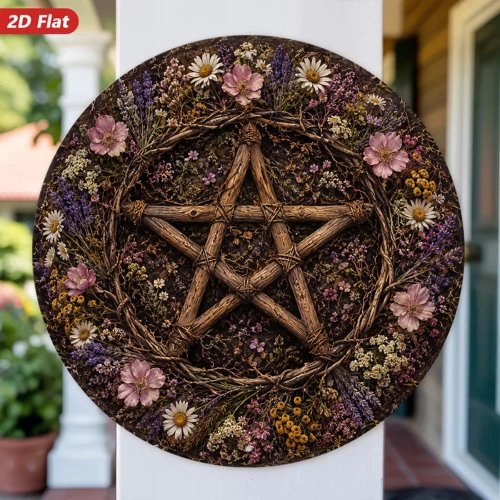 CIFBUY Rustic Floral Aluminum Wall Art Waterproof Durable Metal Sign For Home Bedroom Study Room Decor