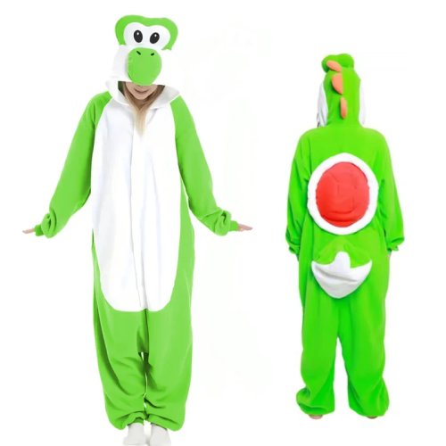 Pijama Kigurumi Cosplay Yoshi para Adultos Mujer Cuerpo Entero Navidad Halloween Regalo