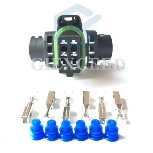 2 bộ đầu nối điện ô tô chống nước 6 chân 211PC063S0003, vỏ cái phích cắm đen