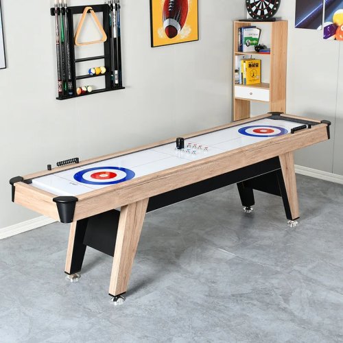 Mesa de shuffleboard HQ de 9 pies 2,74 m, mesa de juego de curling shuffleboard para interior, club recreativo y sala de juegos