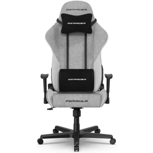 Cadeira gaming ergonómica com apoio lombar ajustável, malha premium e pele PU, cinza/branco para escritório em casa